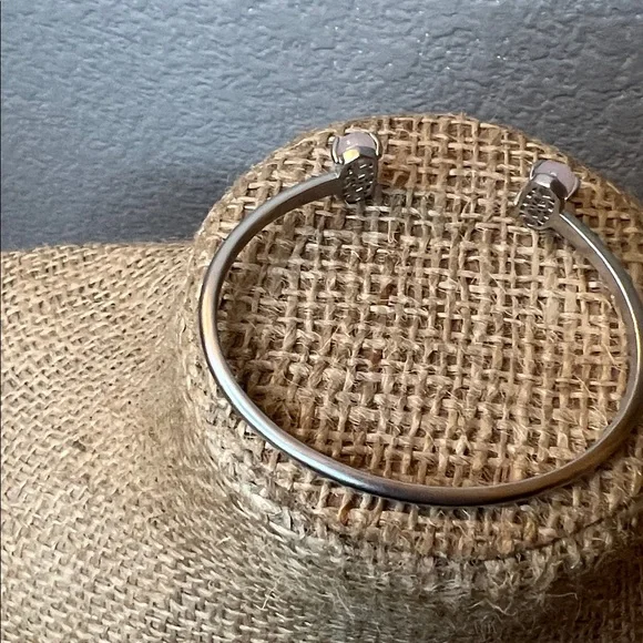 Kendra Scott Edie Silver Cuff Bracelet with Pink Rose Quartz - Picture 7 of 7